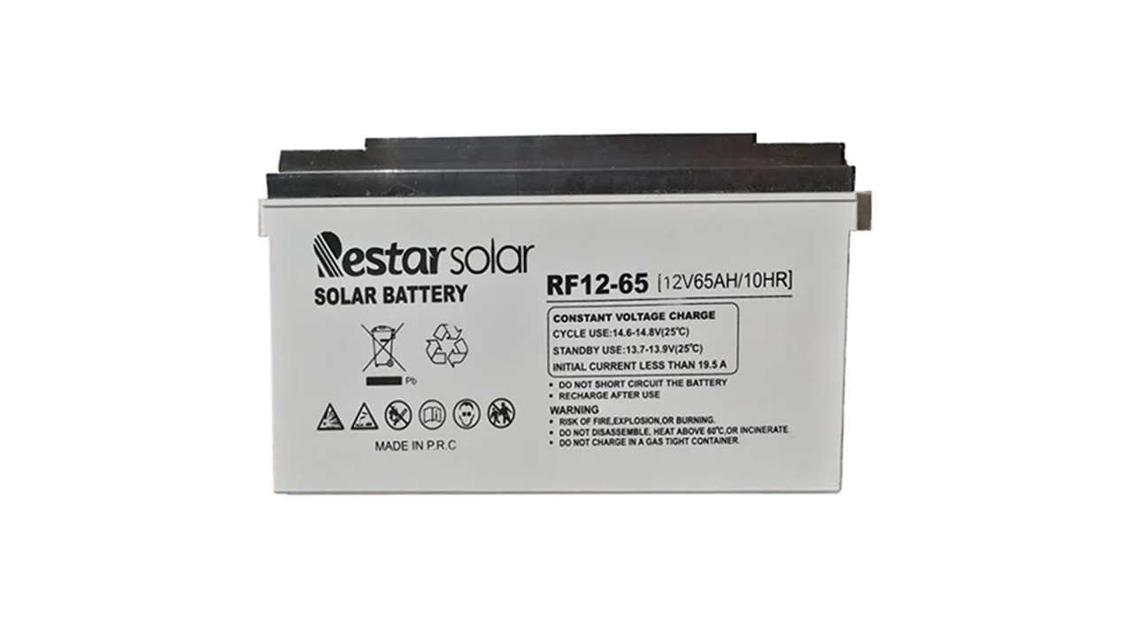 باتری 65 آمپر ساعت ژل GEL برند Restar Solar